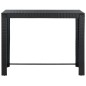 vidaXL Set Bar da Giardino 7 pz con Braccioli in Polyrattan Nero