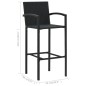 vidaXL Set Bar da Giardino 7 pz con Braccioli in Polyrattan Nero