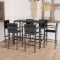 vidaXL Set da Bar da Giardino 7 pz in Polyrattan Grigio vidaXL Set da Bar da Giardino 7 pz in Polyrattan Grigio