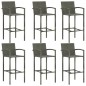 vidaXL Set da Bar da Giardino 7 pz in Polyrattan Grigio vidaXL Set da Bar da Giardino 7 pz in Polyrattan Grigio