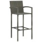 vidaXL Set da Bar da Giardino 7 pz in Polyrattan Grigio vidaXL Set da Bar da Giardino 7 pz in Polyrattan Grigio