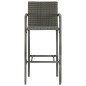vidaXL Set da Bar da Giardino 7 pz in Polyrattan Grigio vidaXL Set da Bar da Giardino 7 pz in Polyrattan Grigio