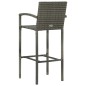 vidaXL Set da Bar da Giardino 7 pz in Polyrattan Grigio vidaXL Set da Bar da Giardino 7 pz in Polyrattan Grigio