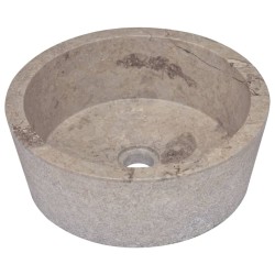 vidaXL Lavandino Grigio Ø40x15 cm in Marmo