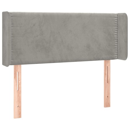 Testiera ad Orecchio Grigio Chiaro 93x16x78/88 cm in Velluto