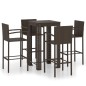 vidaXL Set Bar da Giardino 5 pz con Braccioli in Polyrattan Marrone vidaXL Set Bar da Giardino 5 pz con Braccioli in Polyrattan Marrone