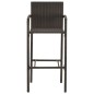 vidaXL Set Bar da Giardino 5 pz con Braccioli in Polyrattan Marrone vidaXL Set Bar da Giardino 5 pz con Braccioli in Polyrattan Marrone