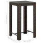 vidaXL Set Bar da Giardino 5 pz con Braccioli in Polyrattan Marrone vidaXL Set Bar da Giardino 5 pz con Braccioli in Polyrattan Marrone