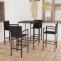 vidaXL Set da Bar da Giardino 5 pz in Polyrattan Nero vidaXL Set da Bar da Giardino 5 pz in Polyrattan Nero