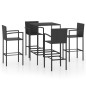 vidaXL Set da Bar da Giardino 5 pz in Polyrattan Nero vidaXL Set da Bar da Giardino 5 pz in Polyrattan Nero