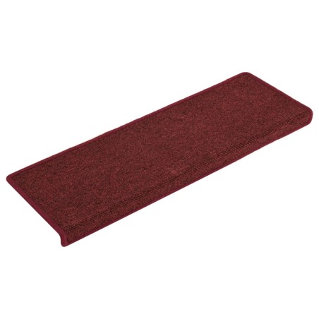 vidaXL Tappetini per Scale 15 pz 65x21x4 cm Rosso Opaco