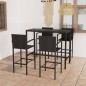vidaXL Set da Bar da Giardino 5 pz in Polyrattan Nero vidaXL Set da Bar da Giardino 5 pz in Polyrattan Nero