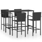 vidaXL Set da Bar da Giardino 5 pz in Polyrattan Nero vidaXL Set da Bar da Giardino 5 pz in Polyrattan Nero