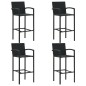 vidaXL Set da Bar da Giardino 5 pz in Polyrattan Nero vidaXL Set da Bar da Giardino 5 pz in Polyrattan Nero