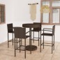 vidaXL Set da Bar da Giardino 5 pz in Polyrattan Marrone vidaXL Set da Bar da Giardino 5 pz in Polyrattan Marrone