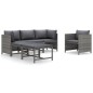 vidaXL Set Divani da Giardino 6 pz con Cuscini in Polyrattan Grigio vidaXL Set Divani da Giardino 6 pz con Cuscini in Polyrattan Grigio