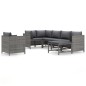 vidaXL Set Divani da Giardino 7 pz con Cuscini in Polyrattan Grigio vidaXL Set Divani da Giardino 7 pz con Cuscini in Polyrattan Grigio