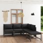 vidaXL Set Divani da Giardino 5 pz con Cuscini in Polyrattan Grigio vidaXL Set Divani da Giardino 5 pz con Cuscini in Polyrattan Grigio