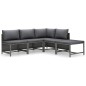 vidaXL Set Divani da Giardino 5 pz con Cuscini in Polyrattan Grigio vidaXL Set Divani da Giardino 5 pz con Cuscini in Polyrattan Grigio