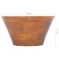 vidaXL Lavabo in Legno Massello di Teak Φ40x20 cm