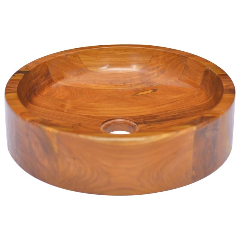 vidaXL Lavabo in Legno Massello di Teak Φ40x10 cm vidaXL Lavabo in Legno Massello di Teak Φ40x10 cm