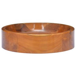 vidaXL Lavabo in Legno Massello di Teak Φ40x10 cm