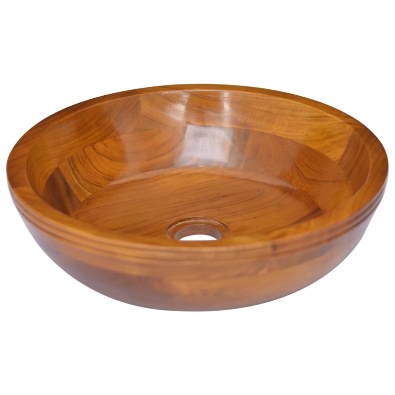 vidaXL Lavabo in Legno Massello di Teak Φ40x10 cm vidaXL Lavabo in Legno Massello di Teak Φ40x10 cm
