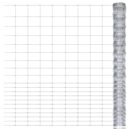 vidaXL Recinzione da Giardino in Acciaio Zincato 50x1,6 m Argento