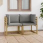 vidaXL Divani Angolari da Giardino & Cuscini 2pz Pino Impregnato Verde vidaXL Divani Angolari da Giardino & Cuscini 2pz Pino Impregnato Verde