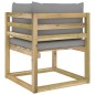 vidaXL Divani Angolari da Giardino & Cuscini 2pz Pino Impregnato Verde vidaXL Divani Angolari da Giardino & Cuscini 2pz Pino Impregnato Verde