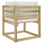 vidaXL Divani Angolari da Giardino & Cuscini 2pz Pino Impregnato Verde vidaXL Divani Angolari da Giardino & Cuscini 2pz Pino Impregnato Verde