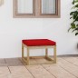 vidaXL Sgabello da Giardino con Cuscino Legno Pino Impregnato Verde