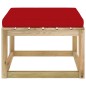 vidaXL Sgabello da Giardino con Cuscino Legno Pino Impregnato Verde