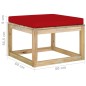 vidaXL Sgabello da Giardino con Cuscino Legno Pino Impregnato Verde