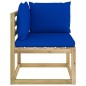 vidaXL Divani Angolari da Giardino & Cuscini 2pz Pino Impregnato Verde vidaXL Divani Angolari da Giardino & Cuscini 2pz Pino Impregnato Verde