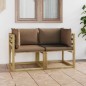 vidaXL Divani Angolari da Giardino & Cuscini 2pz Pino Impregnato Verde vidaXL Divani Angolari da Giardino & Cuscini 2pz Pino Impregnato Verde