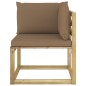 vidaXL Divani Angolari da Giardino & Cuscini 2pz Pino Impregnato Verde vidaXL Divani Angolari da Giardino & Cuscini 2pz Pino Impregnato Verde