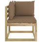 vidaXL Divani Angolari da Giardino & Cuscini 2pz Pino Impregnato Verde vidaXL Divani Angolari da Giardino & Cuscini 2pz Pino Impregnato Verde