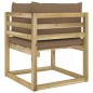 vidaXL Divani Angolari da Giardino & Cuscini 2pz Pino Impregnato Verde vidaXL Divani Angolari da Giardino & Cuscini 2pz Pino Impregnato Verde