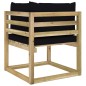 vidaXL Divani Angolari da Giardino & Cuscini 2pz Pino Impregnato Verde vidaXL Divani Angolari da Giardino & Cuscini 2pz Pino Impregnato Verde