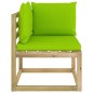 vidaXL Divani Angolari da Giardino & Cuscini 2pz Pino Impregnato Verde vidaXL Divani Angolari da Giardino & Cuscini 2pz Pino Impregnato Verde