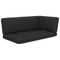 vidaXL Divano a 2 Posti su Pallet con Cuscini Pino Impregnato Nero vidaXL Divano a 2 Posti su Pallet con Cuscini Pino Impregnato Nero