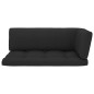 vidaXL Divano a 2 Posti su Pallet con Cuscini Pino Impregnato Nero vidaXL Divano a 2 Posti su Pallet con Cuscini Pino Impregnato Nero