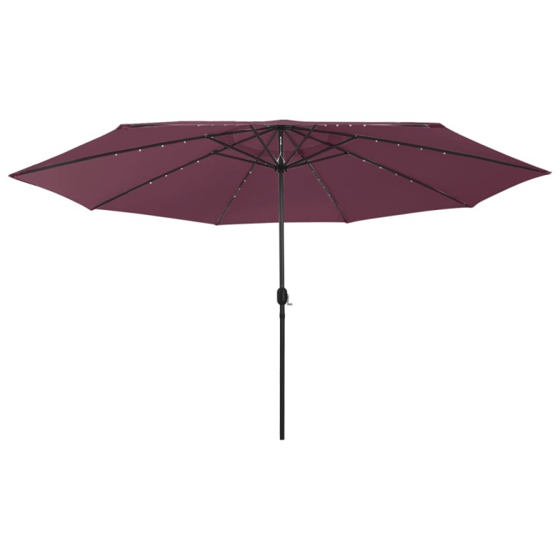 Ombrellone da Esterni con LED e Palo Metallo 300 cm Rosso Bordò Ombrellone da Esterni con LED e Palo Metallo 300 cm Rosso Bordò