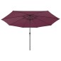 Ombrellone da Esterni con LED e Palo Metallo 300 cm Rosso Bordò Ombrellone da Esterni con LED e Palo Metallo 300 cm Rosso Bordò