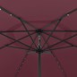Ombrellone da Esterni con LED e Palo Metallo 300 cm Rosso Bordò Ombrellone da Esterni con LED e Palo Metallo 300 cm Rosso Bordò