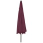 Ombrellone da Esterni con LED e Palo Metallo 300 cm Rosso Bordò Ombrellone da Esterni con LED e Palo Metallo 300 cm Rosso Bordò