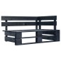 vidaXL Divano a 2 Posti su Pallet con Cuscini Pino Impregnato Nero vidaXL Divano a 2 Posti su Pallet con Cuscini Pino Impregnato Nero