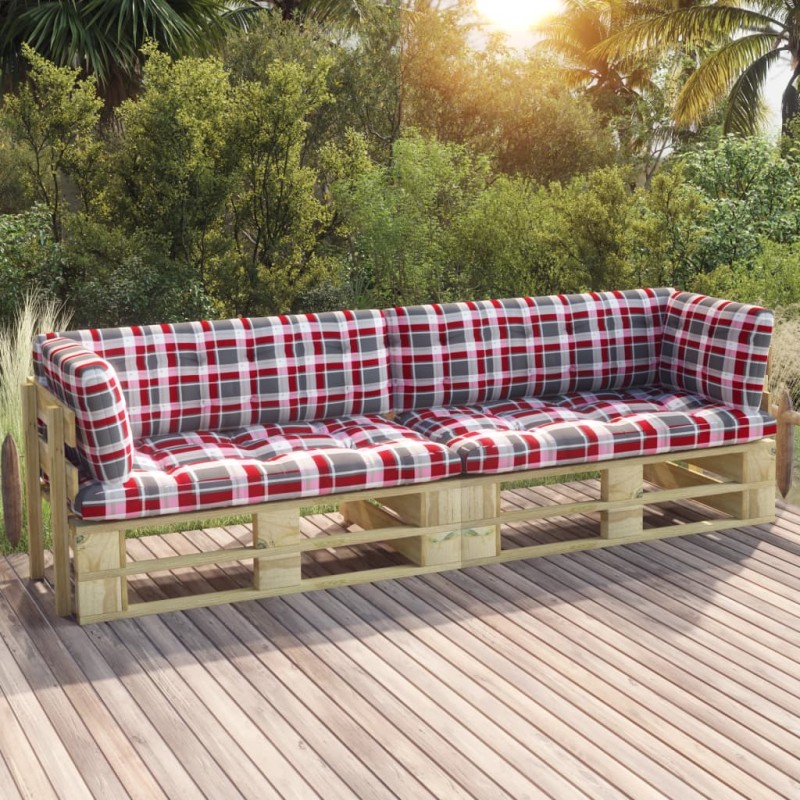 vidaXL Divano a 2 Posti su Pallet con Cuscini in Pino Impregnato Verde vidaXL Divano a 2 Posti su Pallet con Cuscini in Pino Impregnato Verde