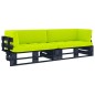 vidaXL Divano a 2 Posti su Pallet con Cuscini Pino Impregnato Nero vidaXL Divano a 2 Posti su Pallet con Cuscini Pino Impregnato Nero